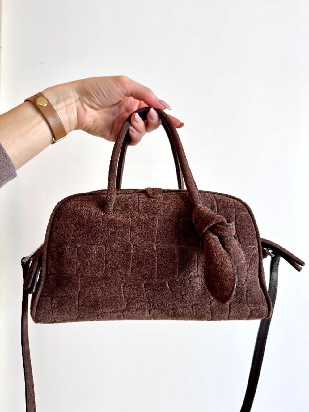 Jacquemus Le Petit Turismo Brown Croc Suede